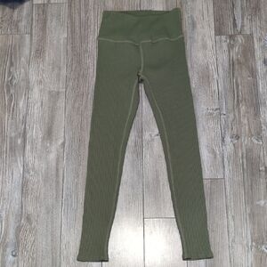 CARBON38 Olive Green Ribbed Melt Leggings S